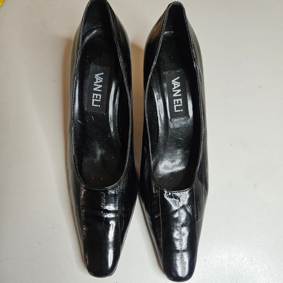 Vaneli Shoes - Vaneli Black Leather Pointed Toe Kitten Heel Pumps Womens Size 6M Vero Cuoio